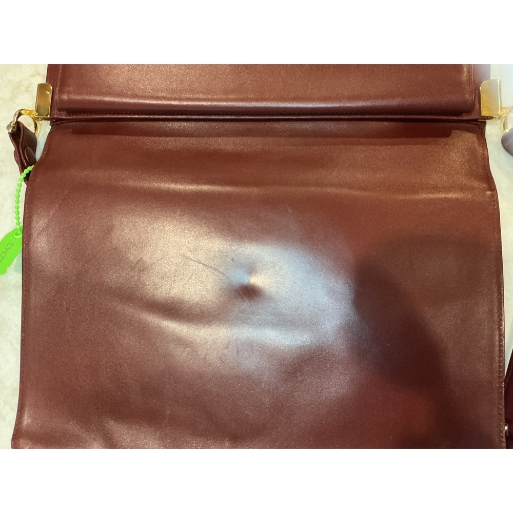 Cartier Crossbody Bag Leather Shoulder Bag Clutch Burgundy Designer - Picture 16 of 16